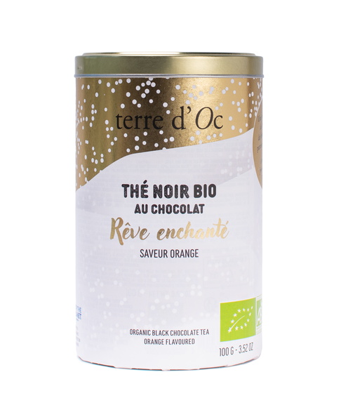 Tè biologico nero "Sogno Incantato," gusto cioccolato & arancione 100g