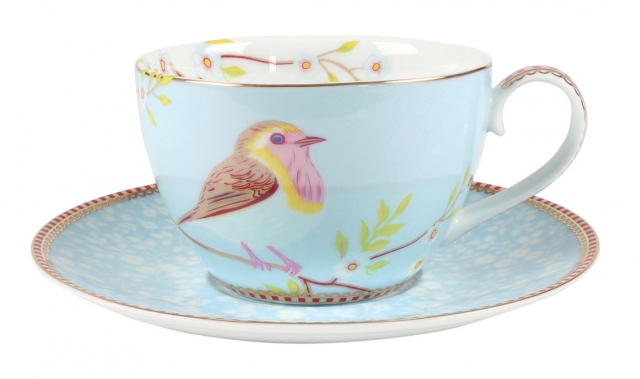 Tasse et soucoupe bleu Early Bird de Pip Studio