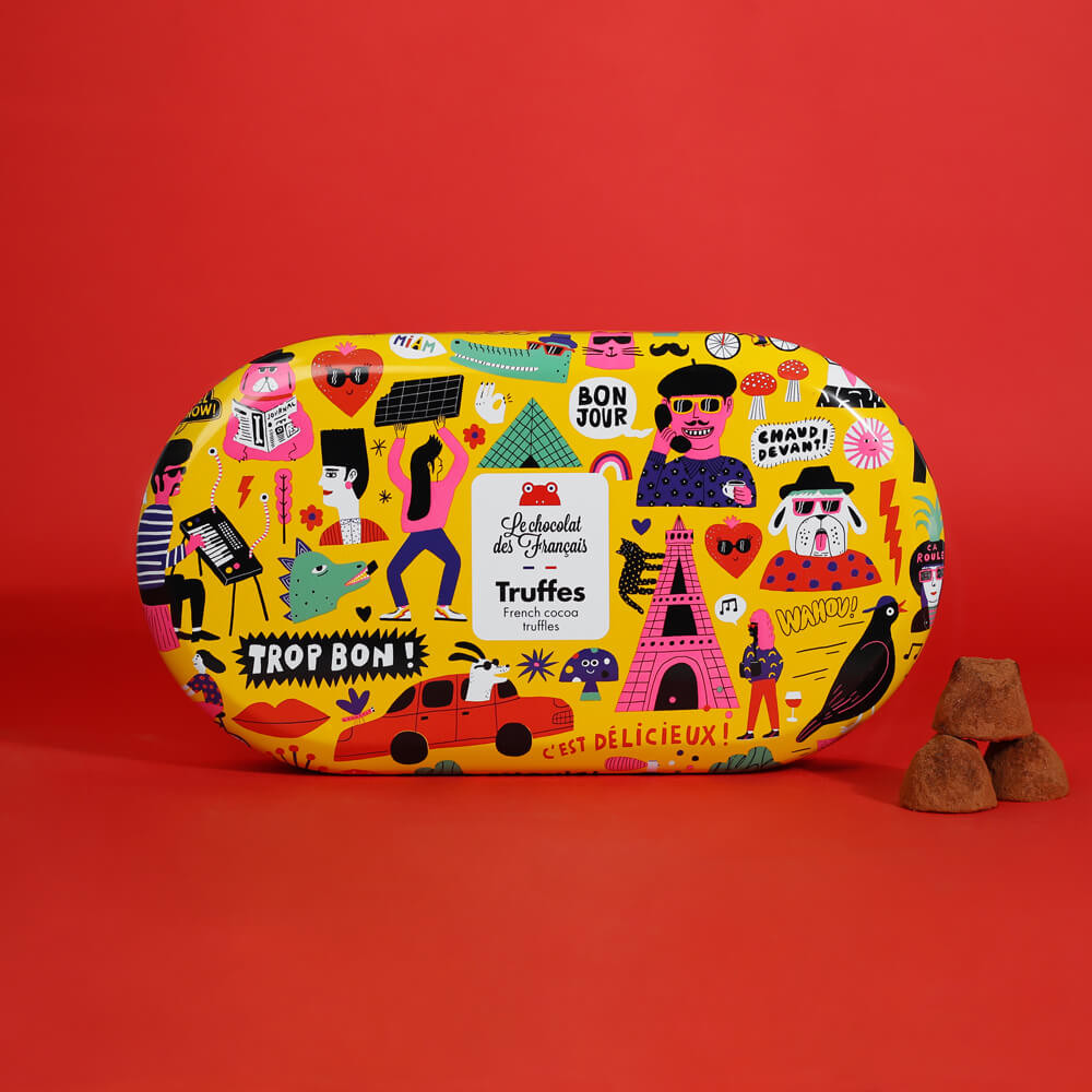 12 Trüffel aus dunkler Schokolade 