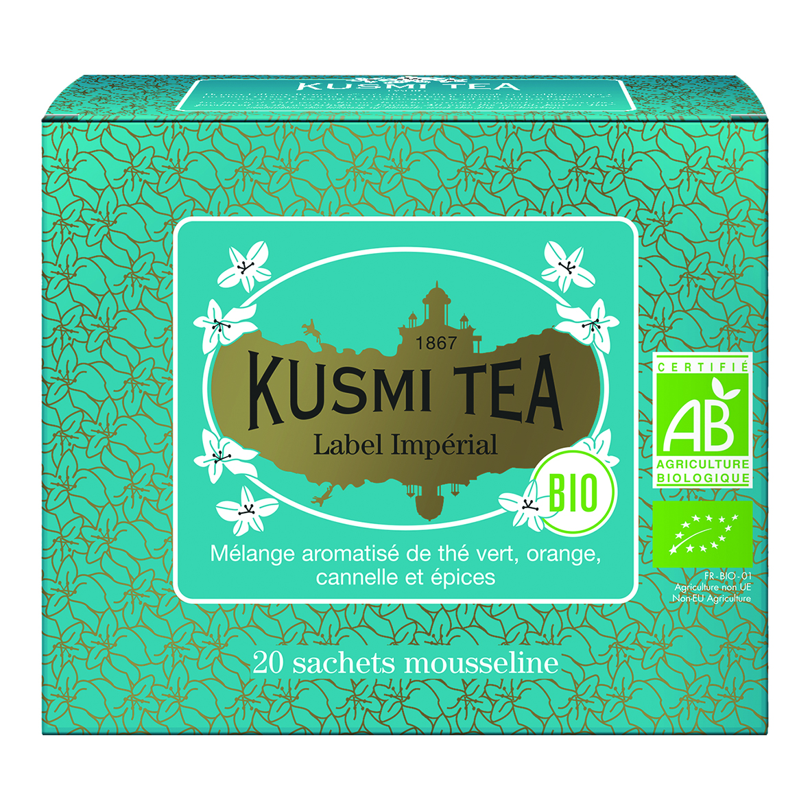 25 sachets de thé bio - Thé vert de Chine - KUSMI TEA