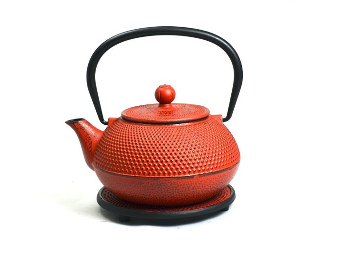 Cast iron teapot Arare red (various sizes)