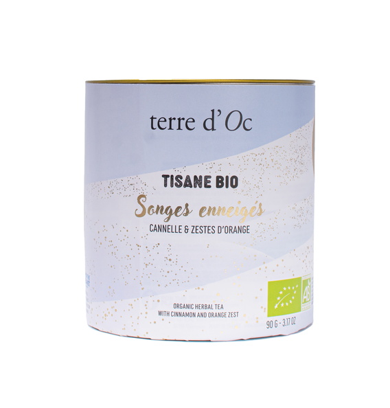 Tisane bio "Rêves de neige" avec cannelle & écorces d'orange 90g