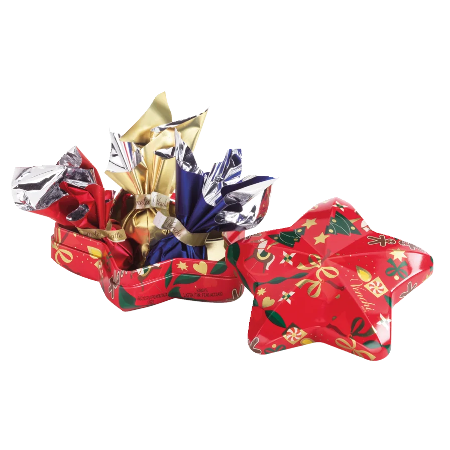 Star-shaped gift tin with various Comets 37 g