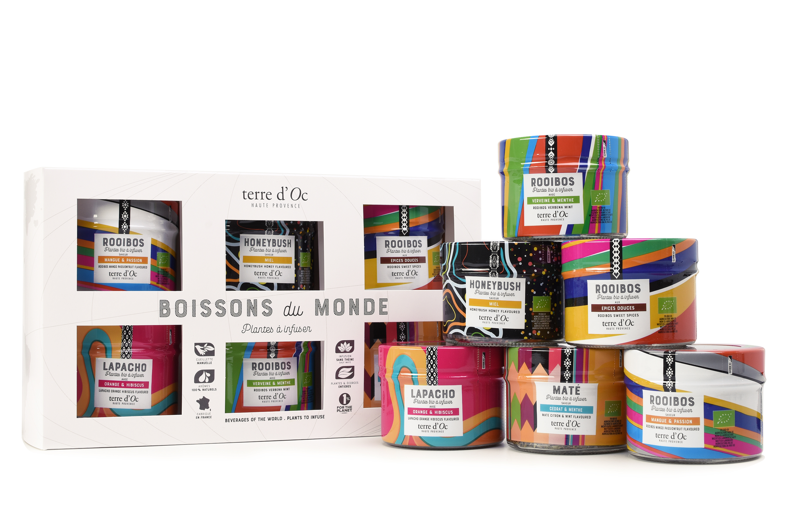 Boîte cadeau "Boissons du monde" avec 6 variétés - bio