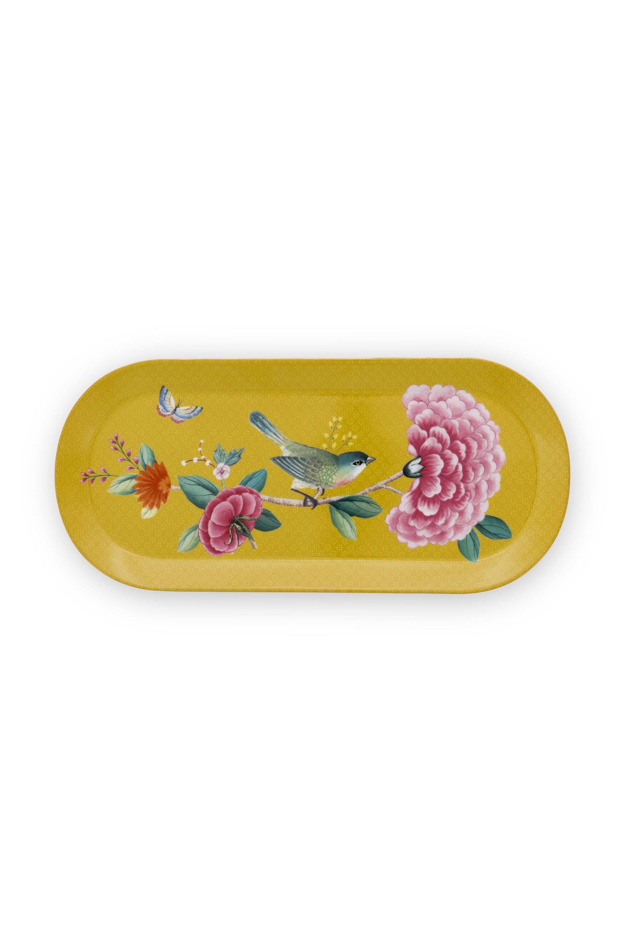 Pip Studio Blushing Birds Yellow Tortenteller Rechteckig