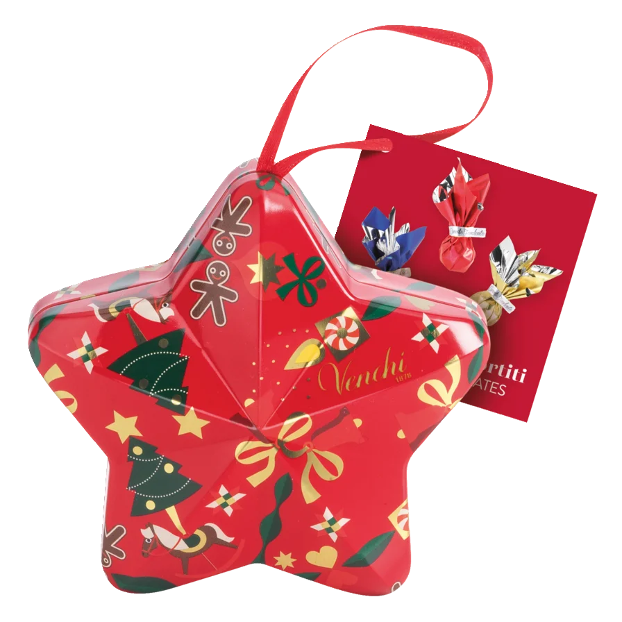 Star-shaped gift tin with various Comets 37 g