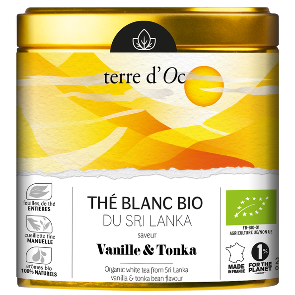 Weißer Bio-Tee aus Sri Lanka Vanille und Tonkabohnen Aroma
