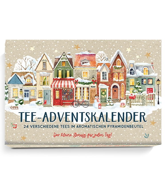 Tee Adventskalender mit Winterstädtchen