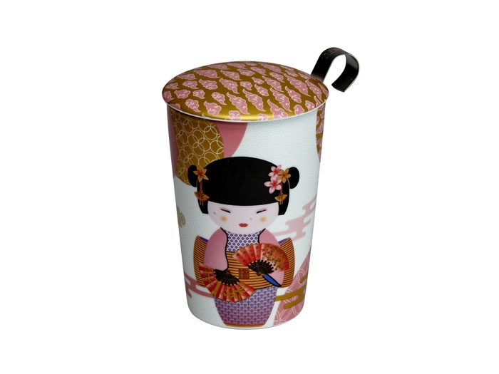 Lidded cup Geisha (pink)