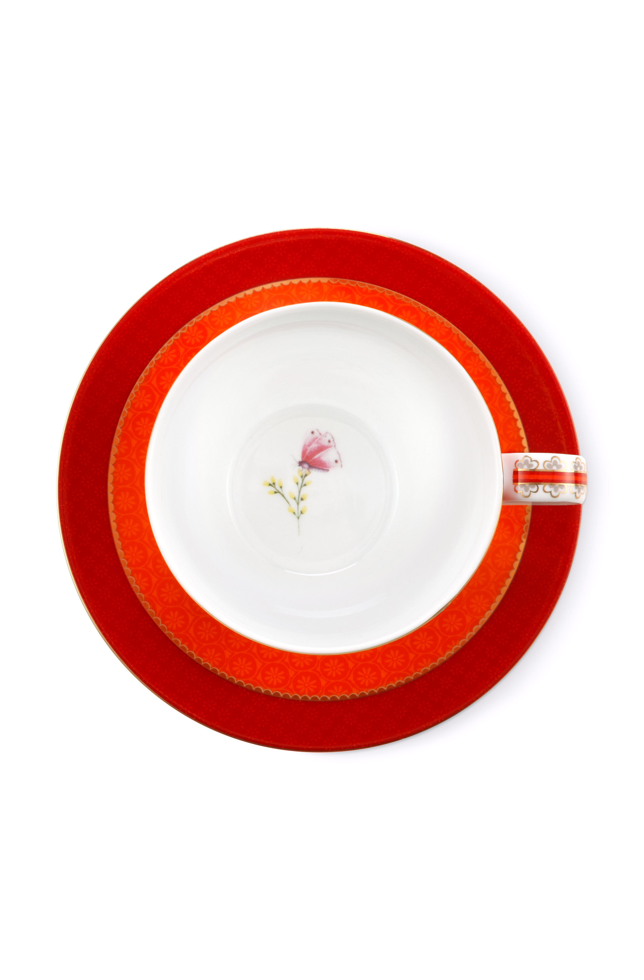 Pip Studio Blushing Birds Red Tasse & Untertasse