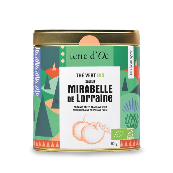 Thé vert bio au goût de mirabelle de Lorraine