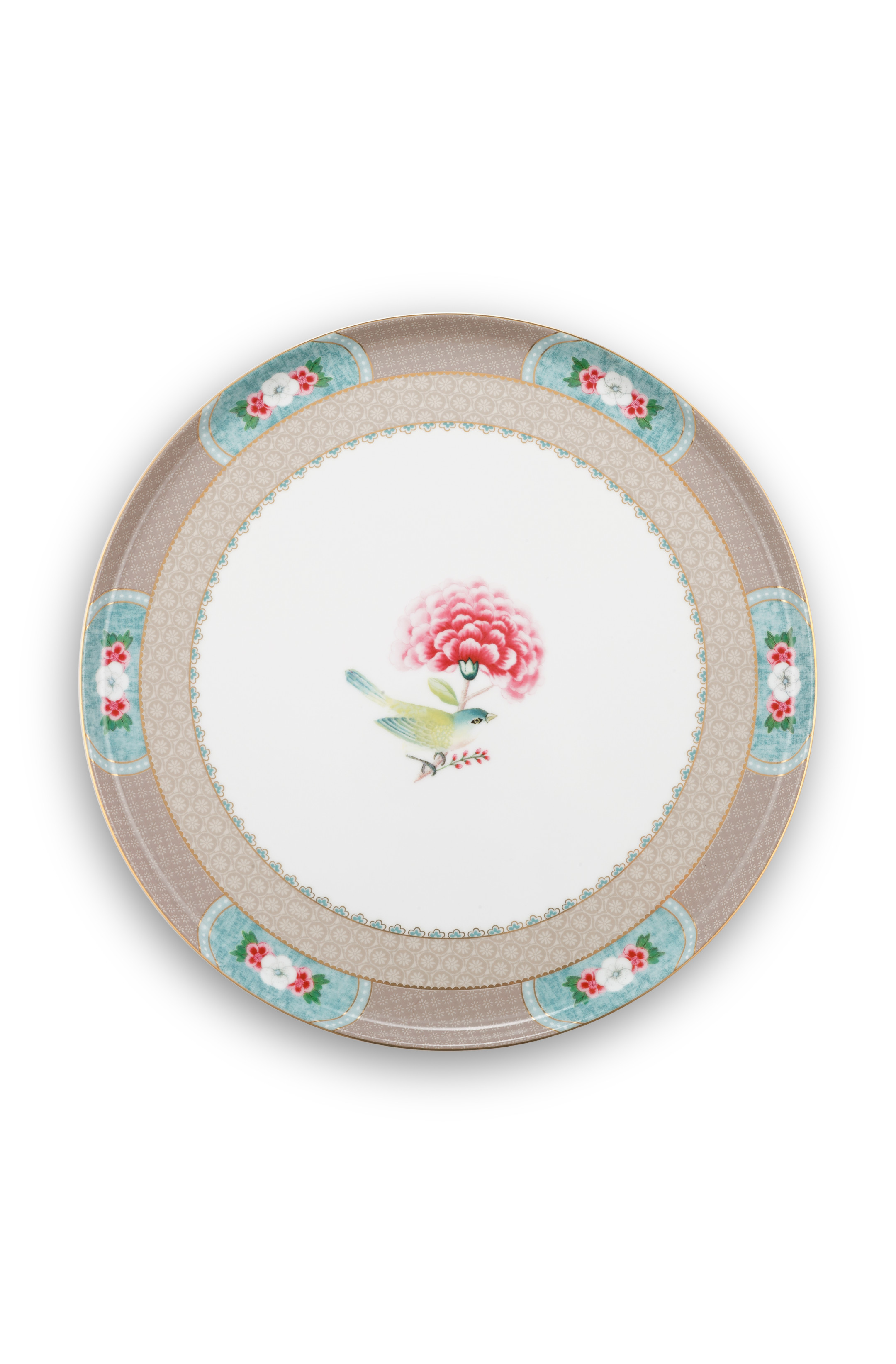 Pip Studio Blushing Birds Khaki Cake Plate