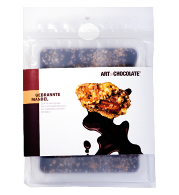 Roasted almond dark chocolate 120g bar - Art of Chocolate