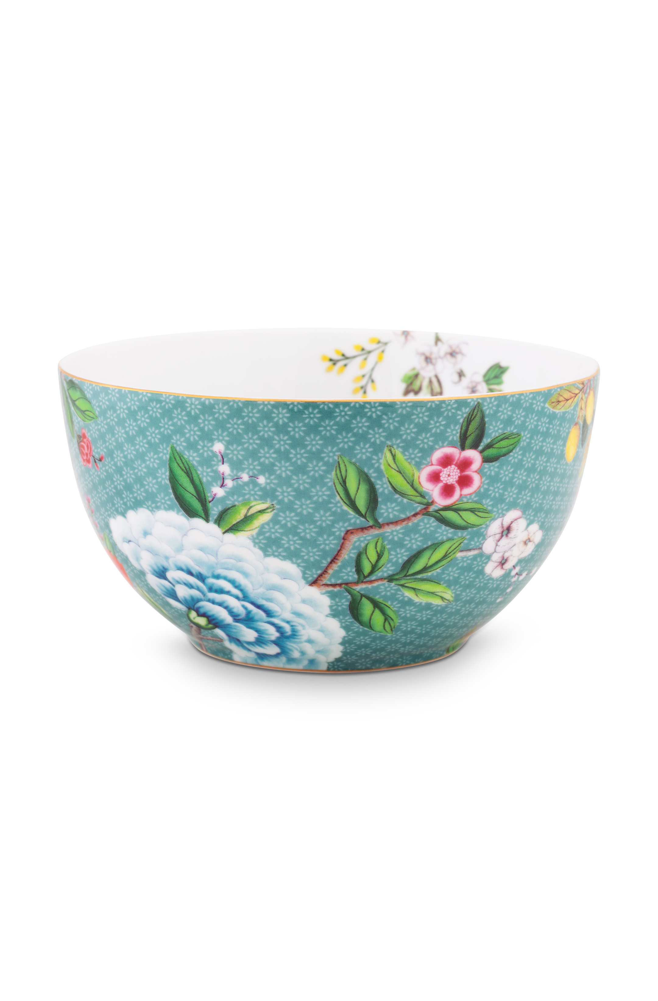 Pip Studio blozende vogels blauwe kom (15cm)