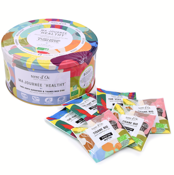 Geschenkset 42 (6x7) Beutel Healthy Day - Bio Kräutertees Geschenkset 42 (6x7) Beutel Healthy Day - Bio Kräutertees