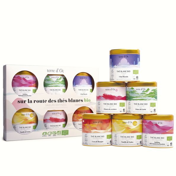  Geschenkset mit 6 Aromatisierten Weißen Bio - Tee