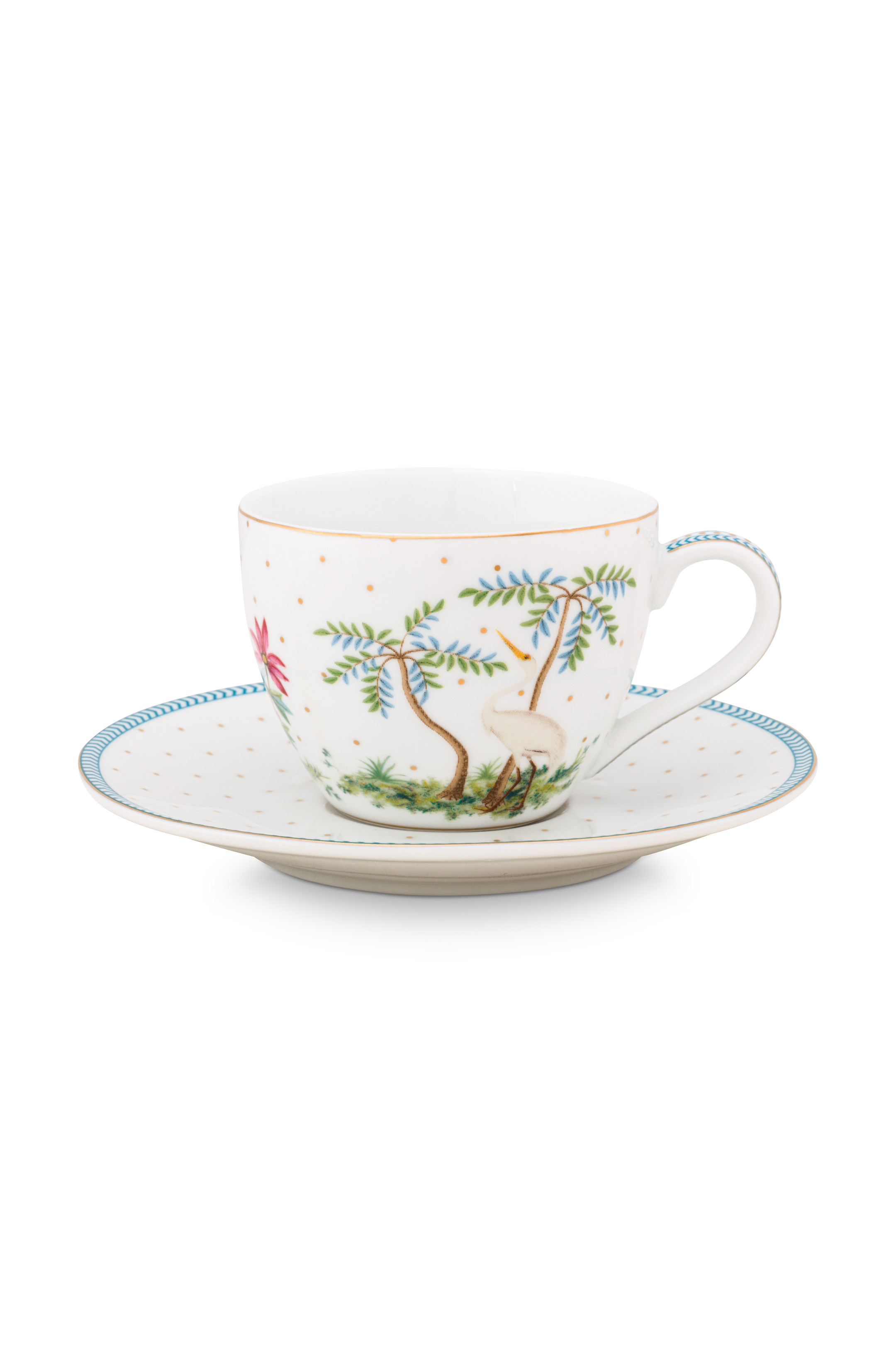 Pip Studio Jolie Espresso Cup & Saucer dots gold