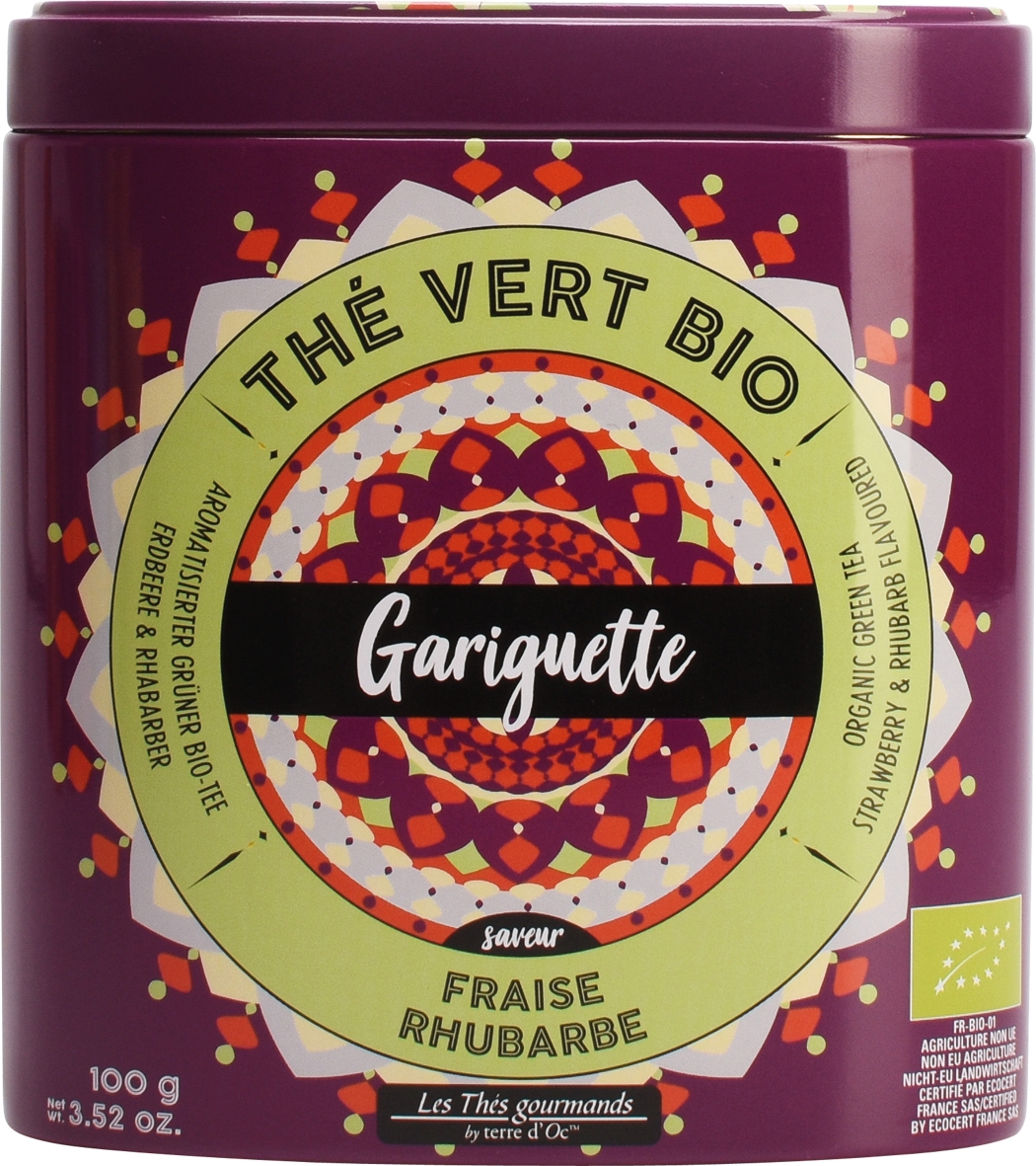 Grüner Tee "Gariguette" Erdbeere & Rhabarber - Bio
