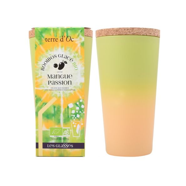 Organic Ice Rooibos met mango smaak 1 glas & 8 XXL (4g) theezakjes