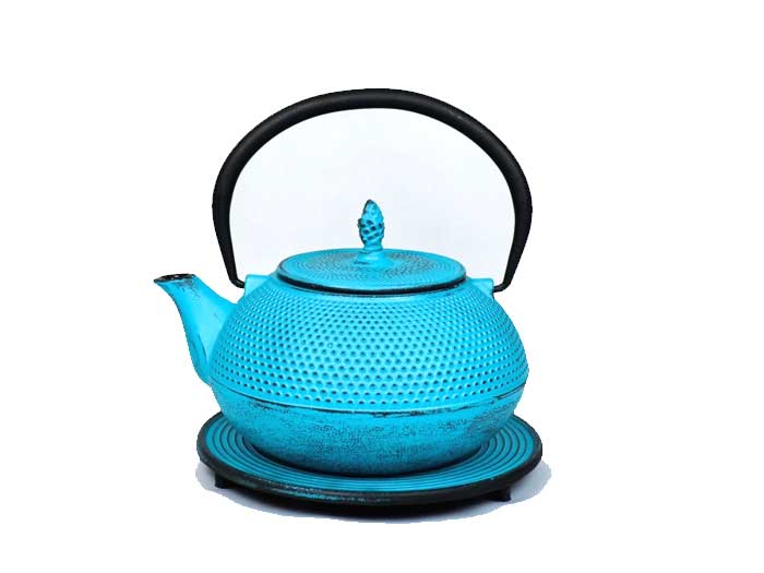 Cast iron teapot jug Arare light blue (1,2 l)
