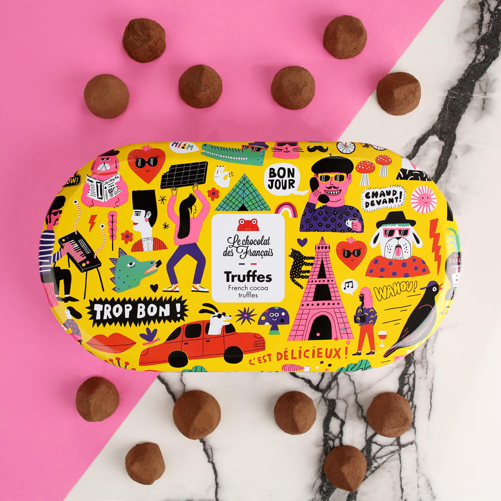 12 Trüffel aus dunkler Schokolade 