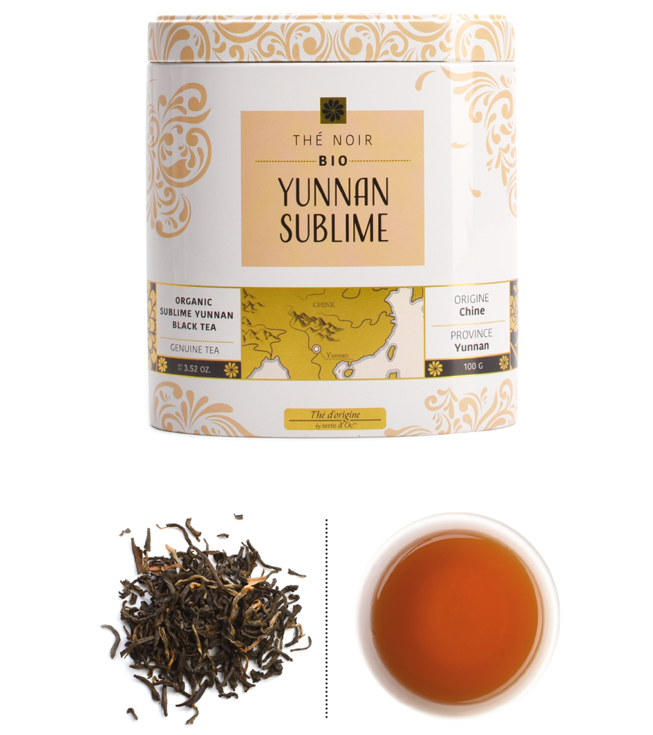 Thé noir, THÉ NOIR BIO YUNNAN SUBLIME 100G TERRE D OC, THÉ NOIR