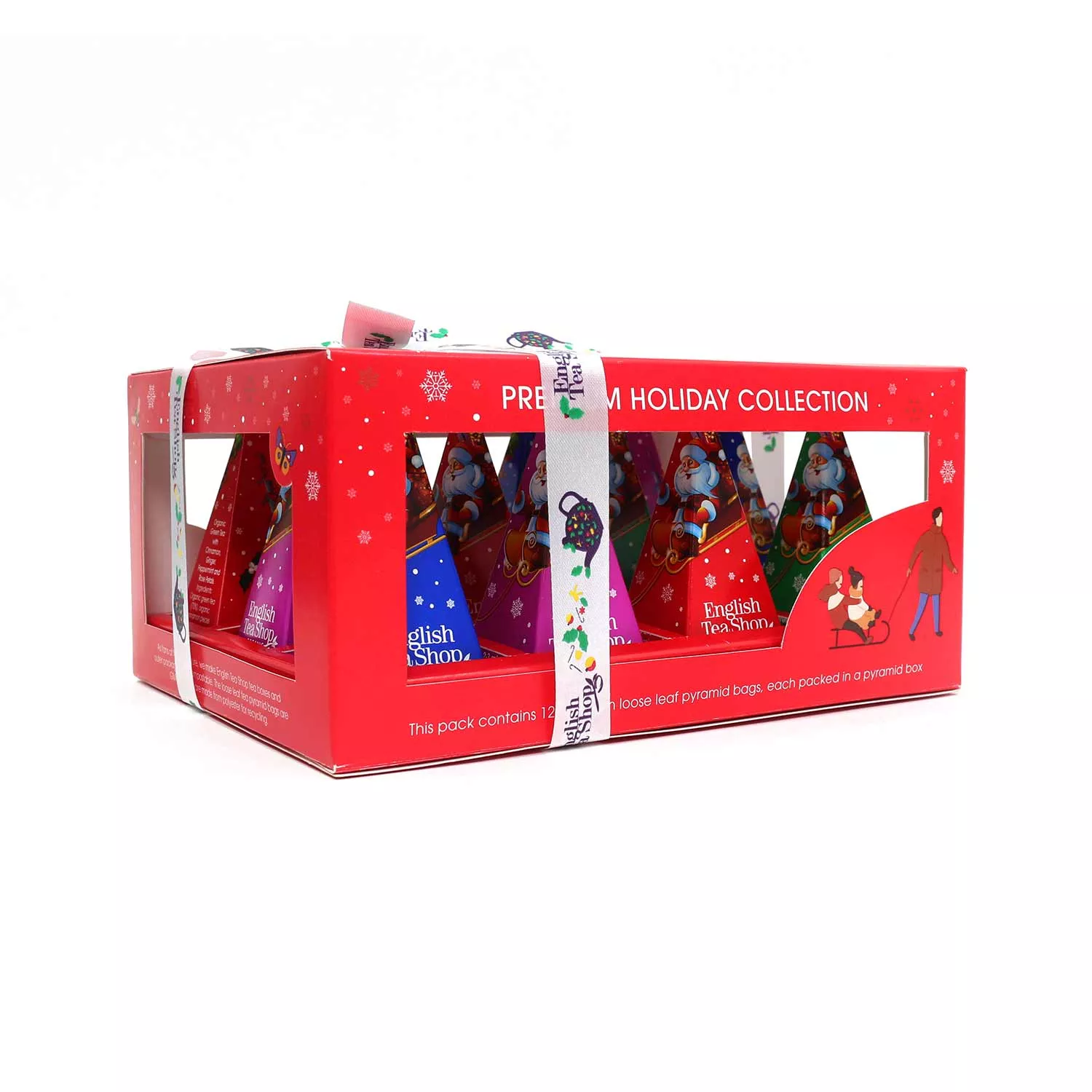 Teegeschenk mit Schleife "Holiday Collection, Rot", BIO, 12 Pyramiden-Beutel 