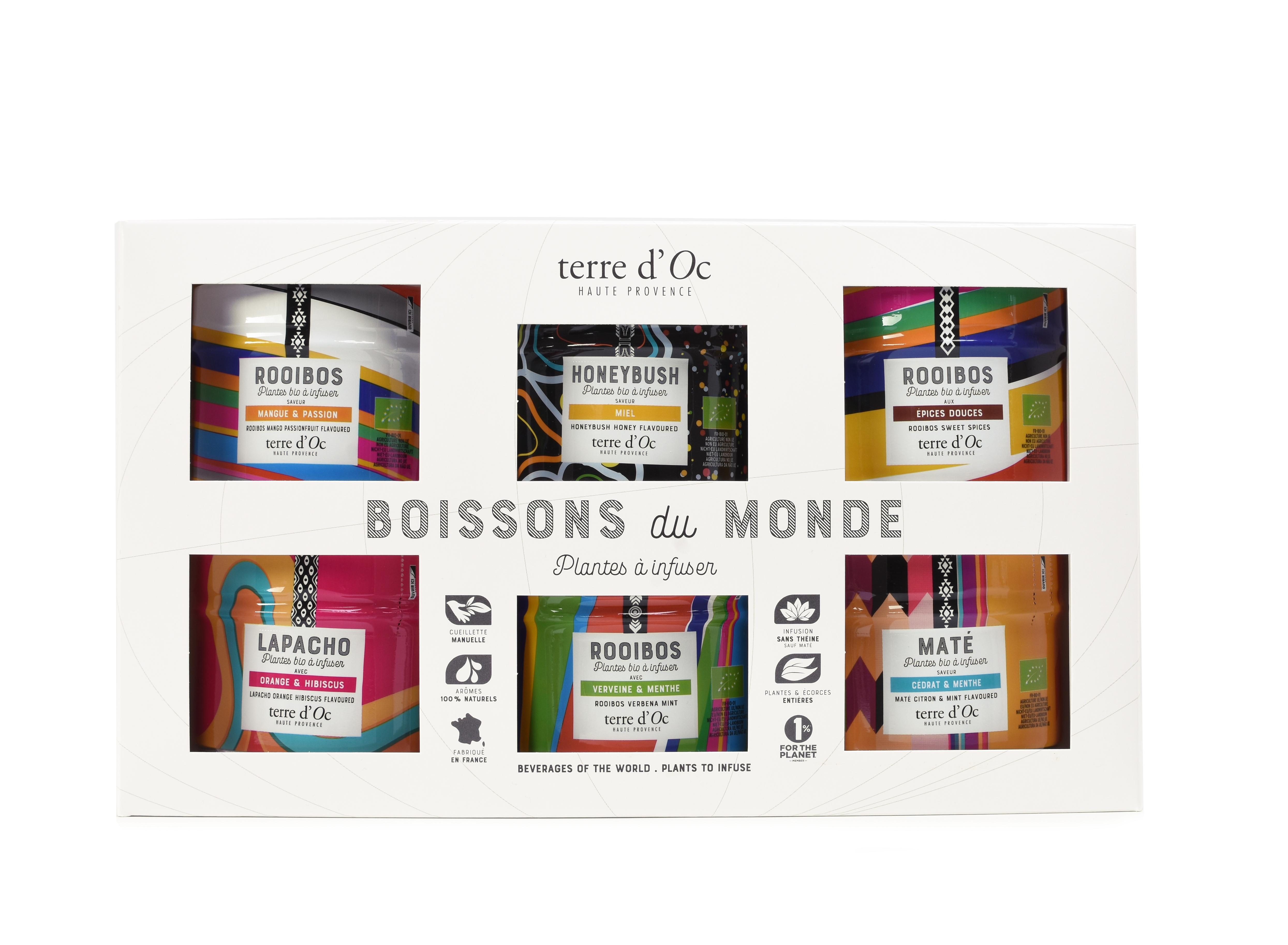 Boîte cadeau "Boissons du monde" avec 6 variétés - bio