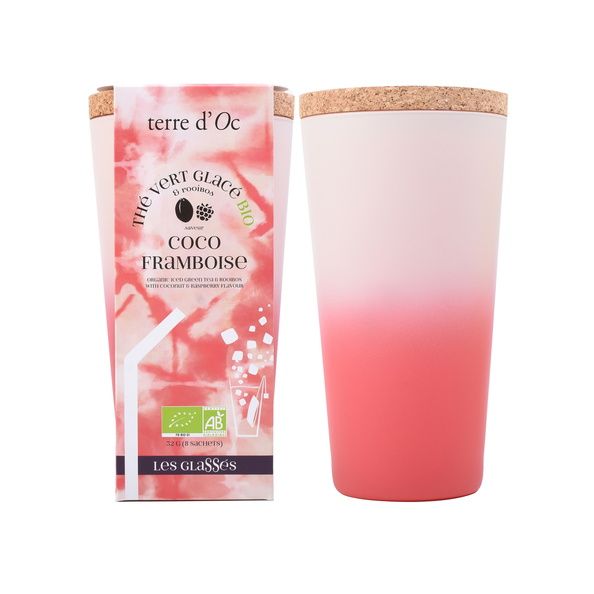 Organic Iced Tea Coconut Raspberry Flavour 1 glass & 8 XXL (4g) tea bags