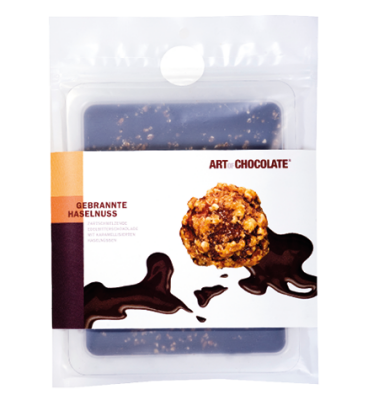 Geroosterde hazelnoot reep donkere chocolade 120g - Art of Chocolate