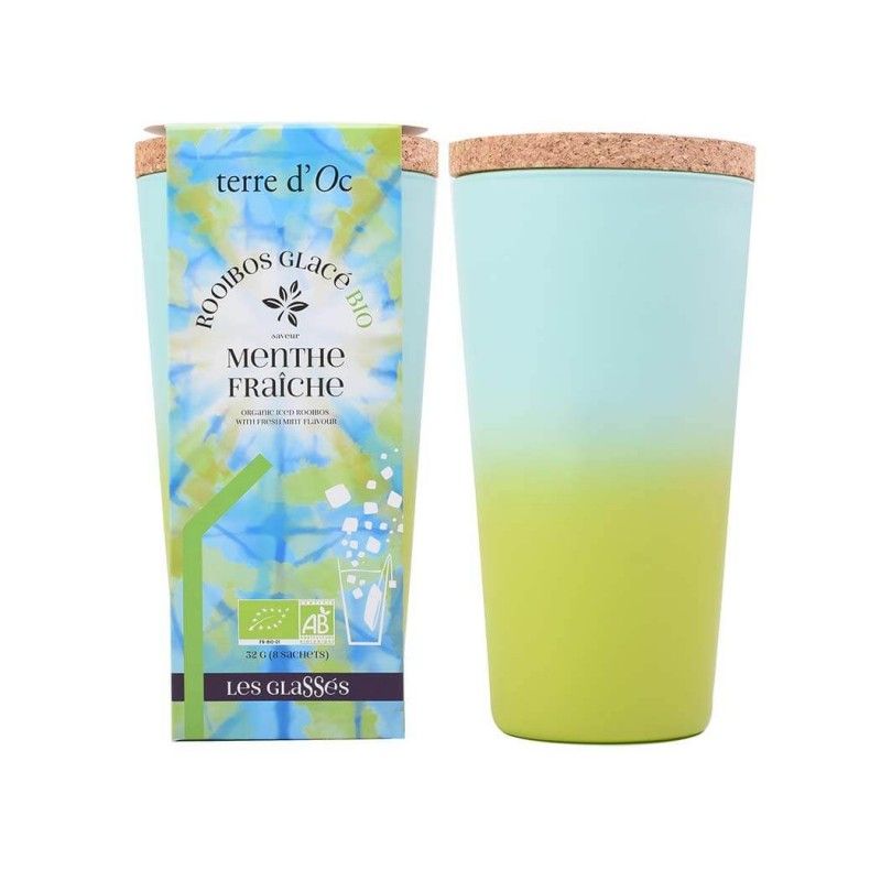 Bio-Eistee Rooibos mit frischem Minzgeschmack 1 Glas & 8 XXL (4g) Teebeutel