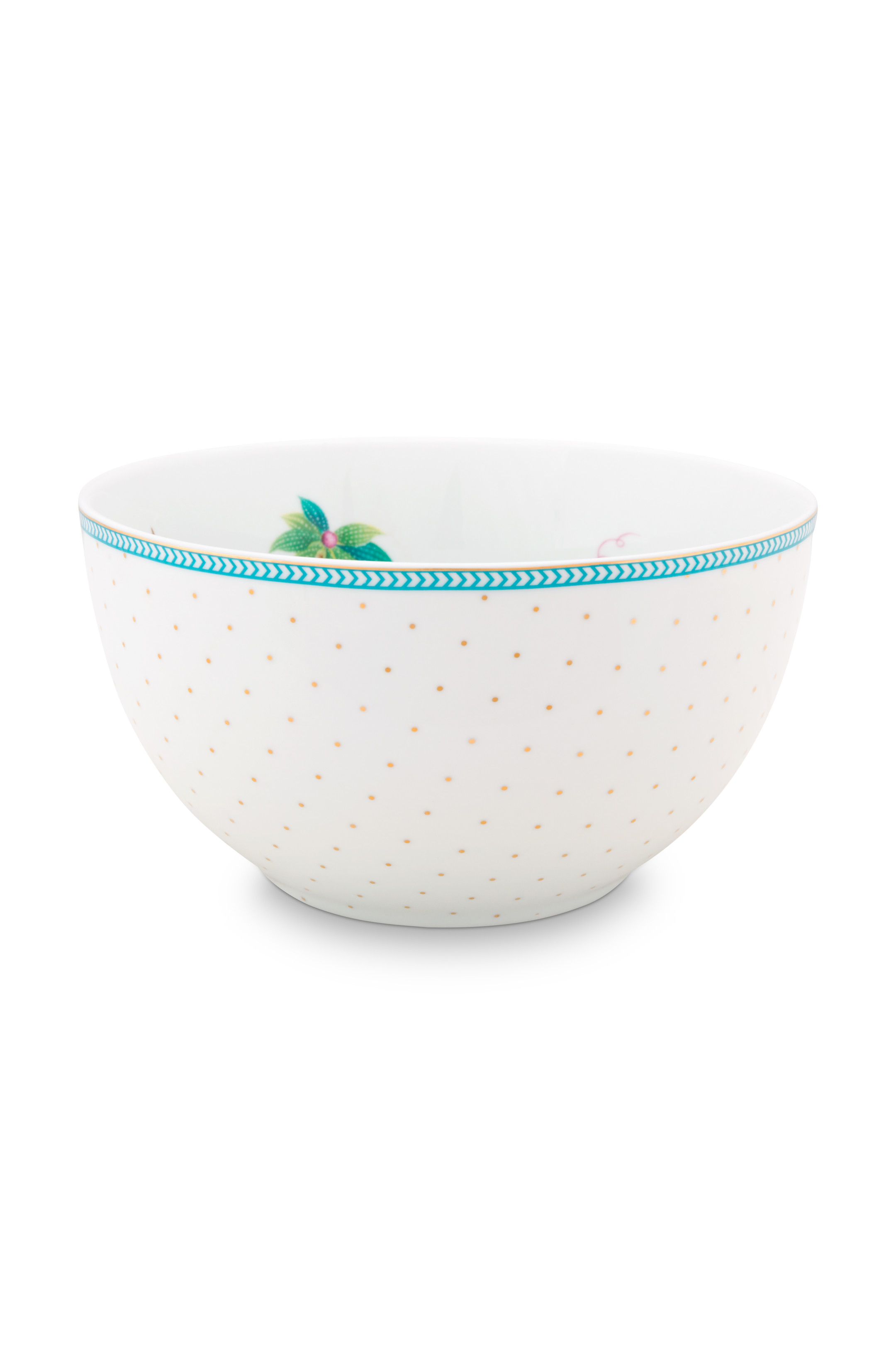 Pip Studio Jolie Bowl Flowers Dots Gold 15cm