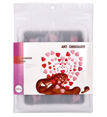 Raspberry Heart 120g bar - Art of Chocolate