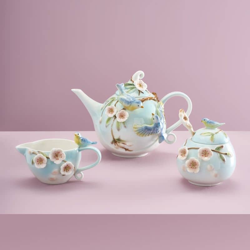 3er Set Teekanne, Milchkanne und Zuckerdose