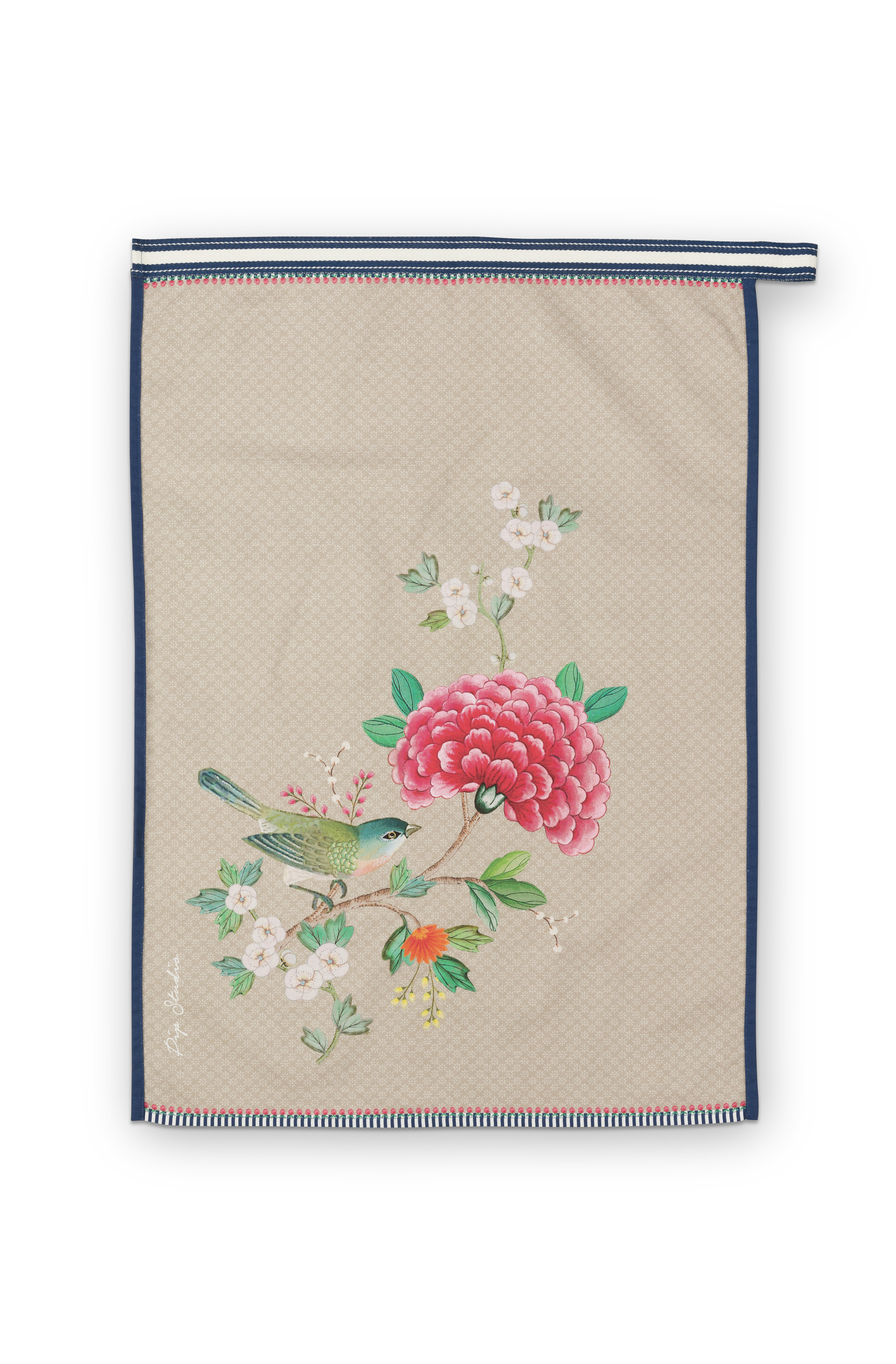 Pip Studio Blushing Birds Geschirrtuch Khaki