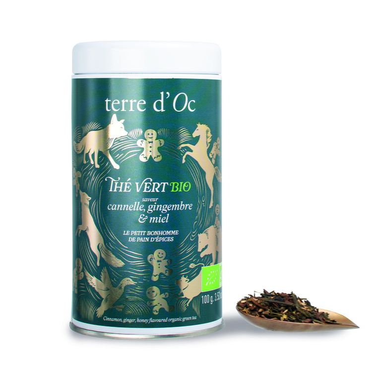 Grüner Bio-Tee Zimt-Ingwer-Honig-Geschmack 100g