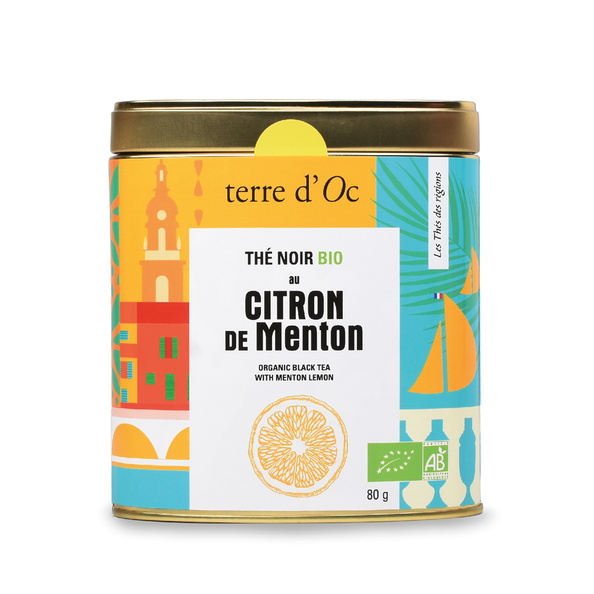 Organic black tea with lemon from Menton