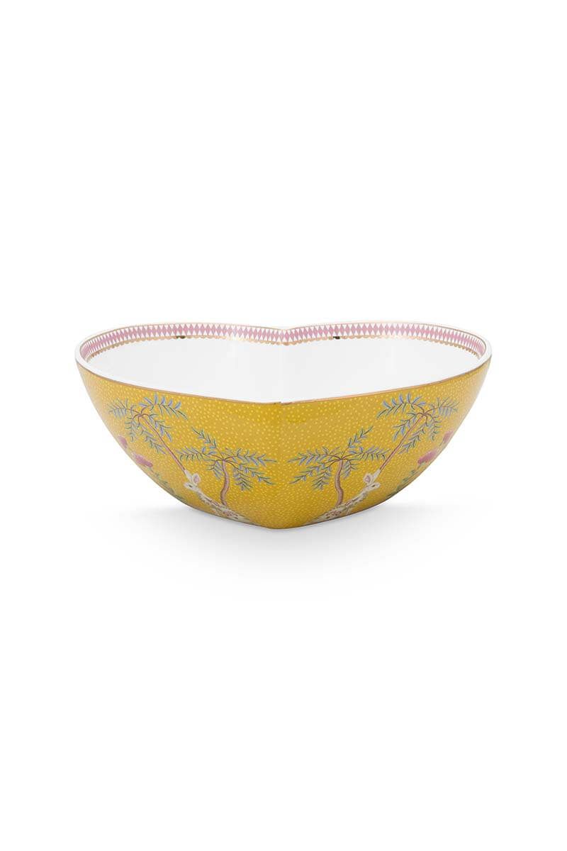 La Majorelle Large Serving Bowls Heart Yellow