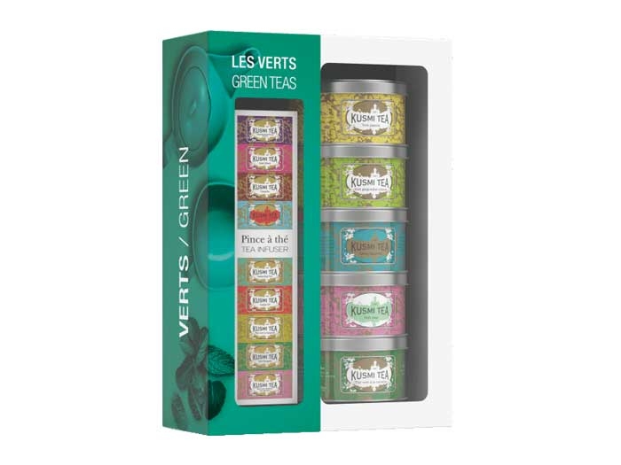 "The Green Teas" - Gift set with tea tongs