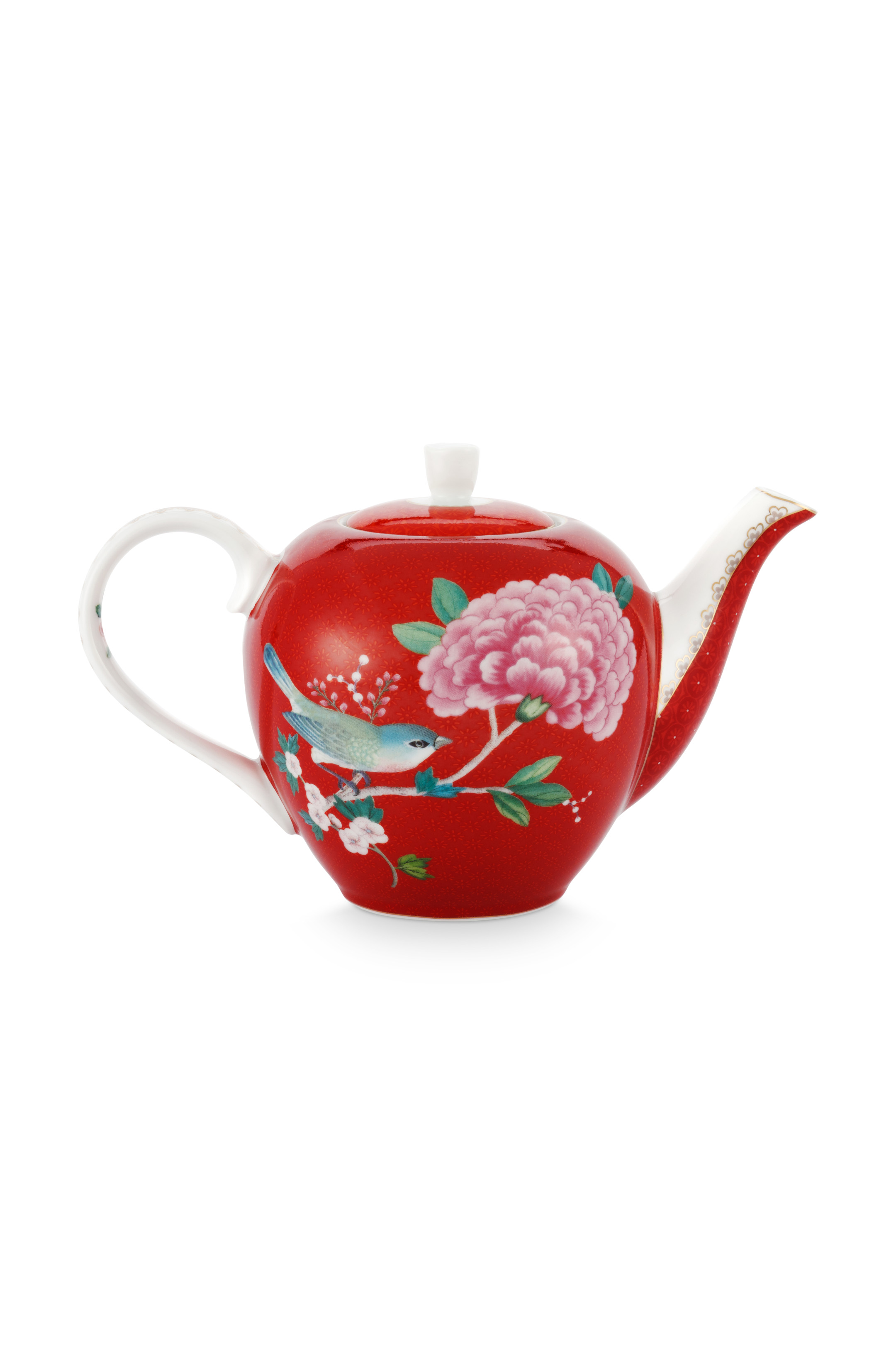 Pip Studio Blushing Birds Red Teapot Small