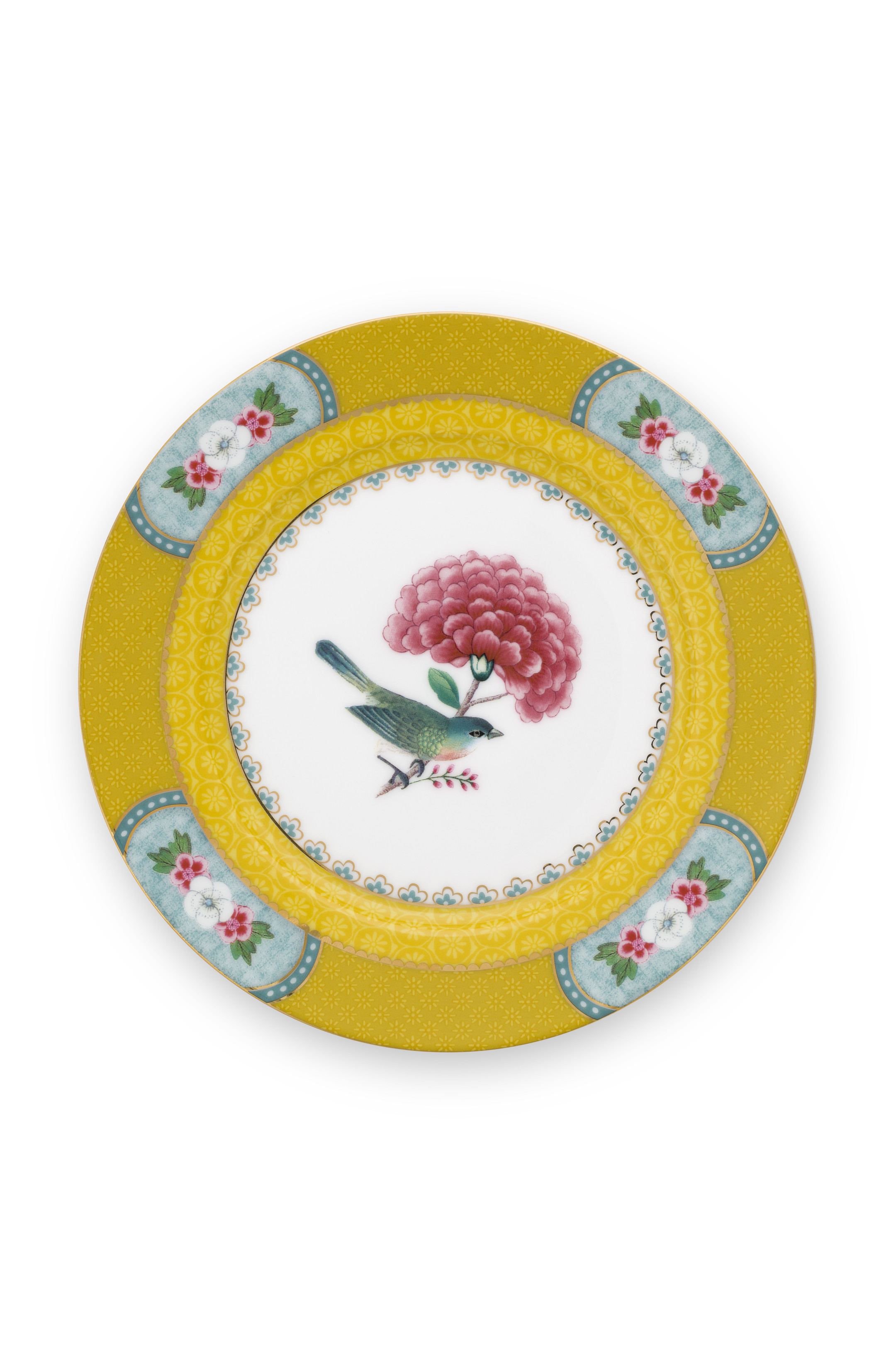 Pip Studio Assiette jaune "Blushing Birds" (17cm)