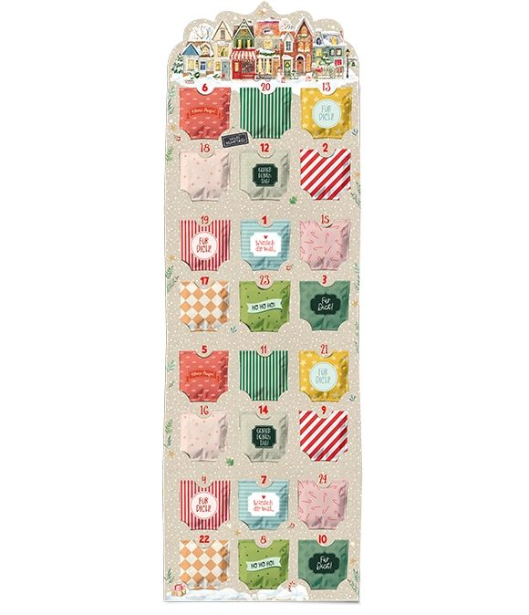 Tee Adventskalender mit Winterstädtchen
