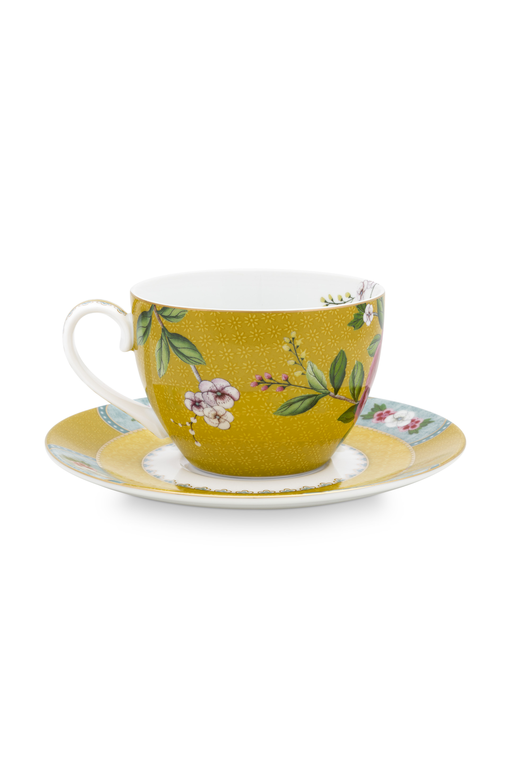 Pip Studio Blushing Birds Yellow Tasse & Untersetzer