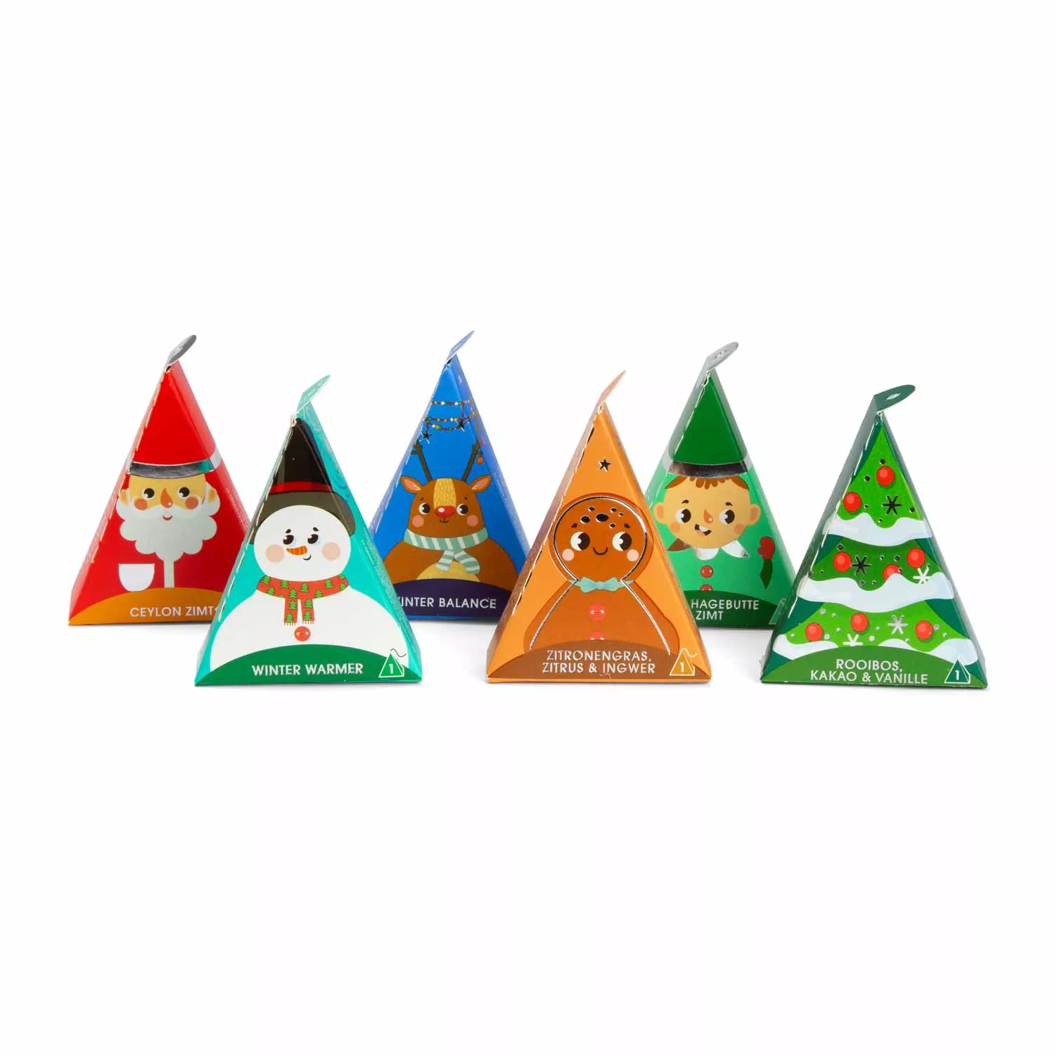 Teegeschenk mit Schleife "Red Santa Christmas", BIO, 12 Pyramiden-Beutel