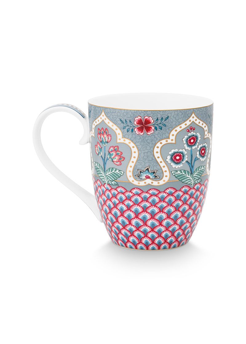 Becher XL Flower Festival Deco Hellblau 450ml 