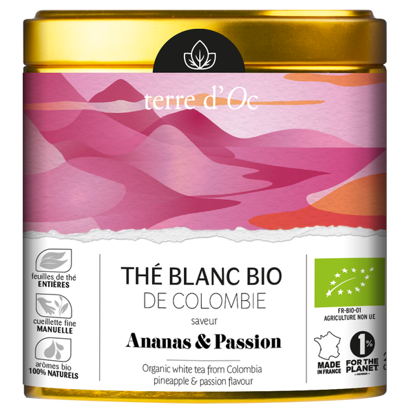  Thé blanc bio de Colombie Arôme ananas et fruit de la passion