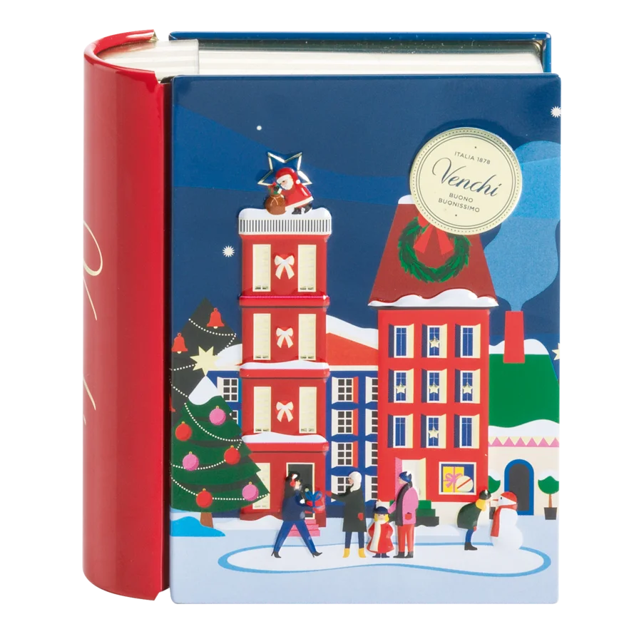 Mini Metall Buch als Geschenkbox mit Chocoviar Pralinen