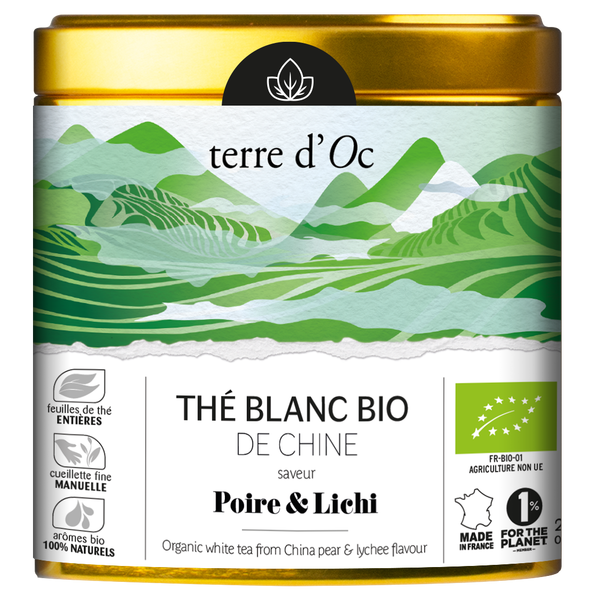  Thé blanc bio au goût de poire et de litchi