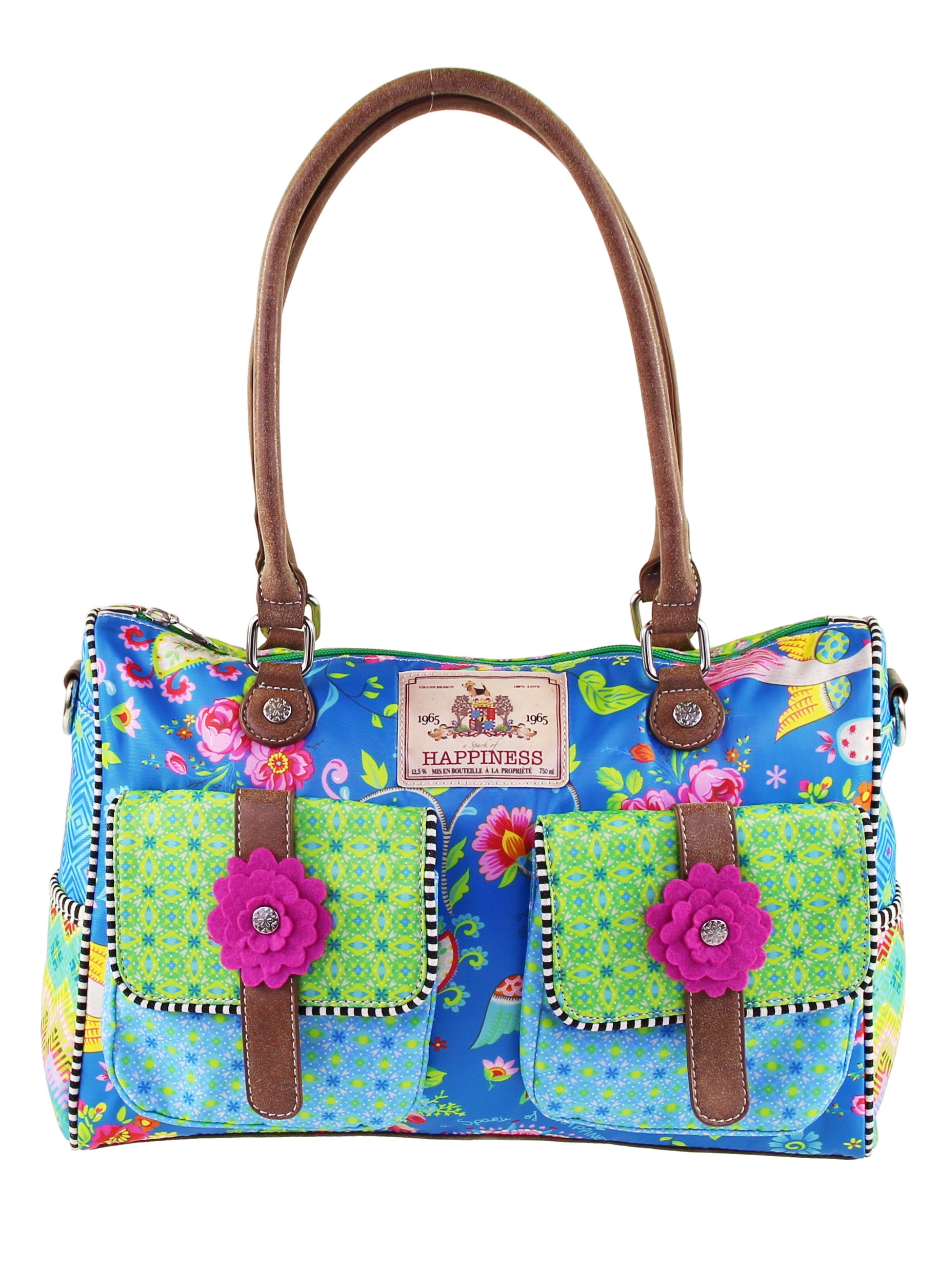 Pajarito Petrol - Hand-Shoulderbag Frontpockets
