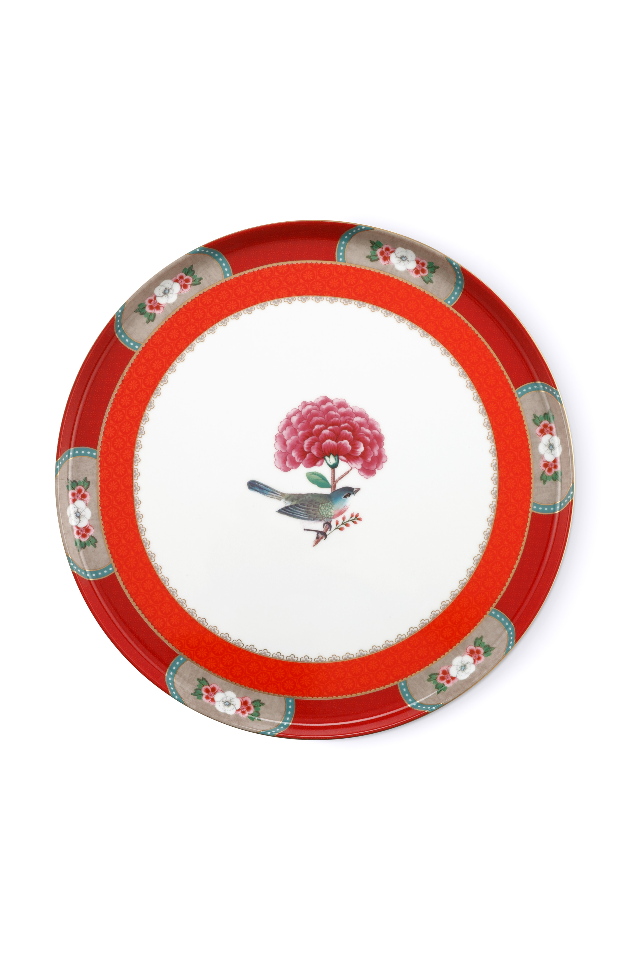 Pip Studio blozende vogels rood taartplateau